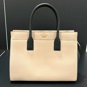 Authentic Kate Spade♠️vintage Cameron Street handbag NWOT Tusk & black leather⭐️